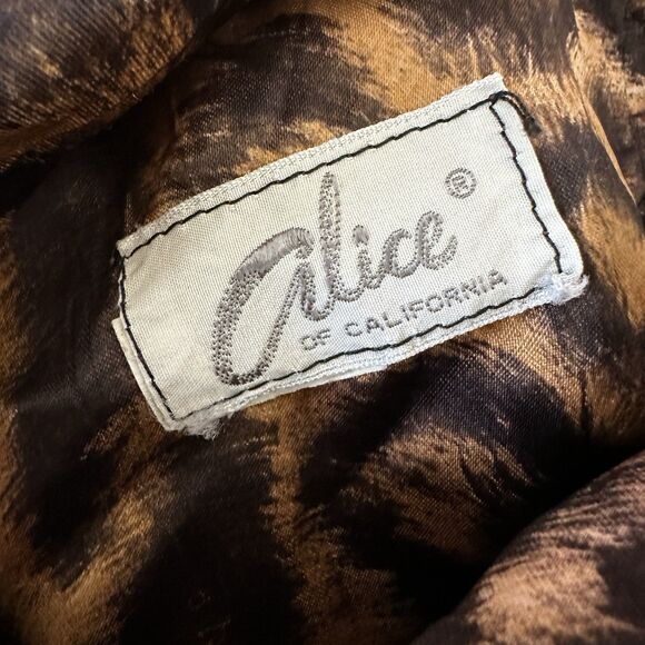 Vintage 60s Alice of California Leopard Print Satin Cowl Neck Long Dress sz XS/S - Picture 9 of 9